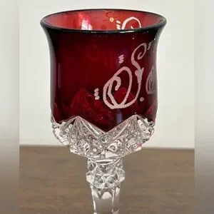 Dining | Vintage Ruby Red Flash To Clear Cut Glass Tumbler And Srp 191 ...